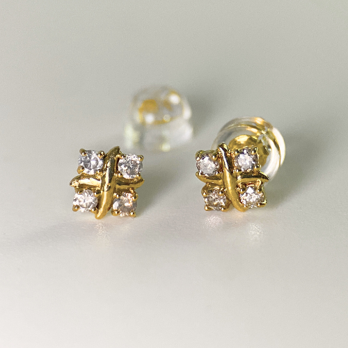 Real 18k Gold & 0.20ct Natural Diamond Earrings