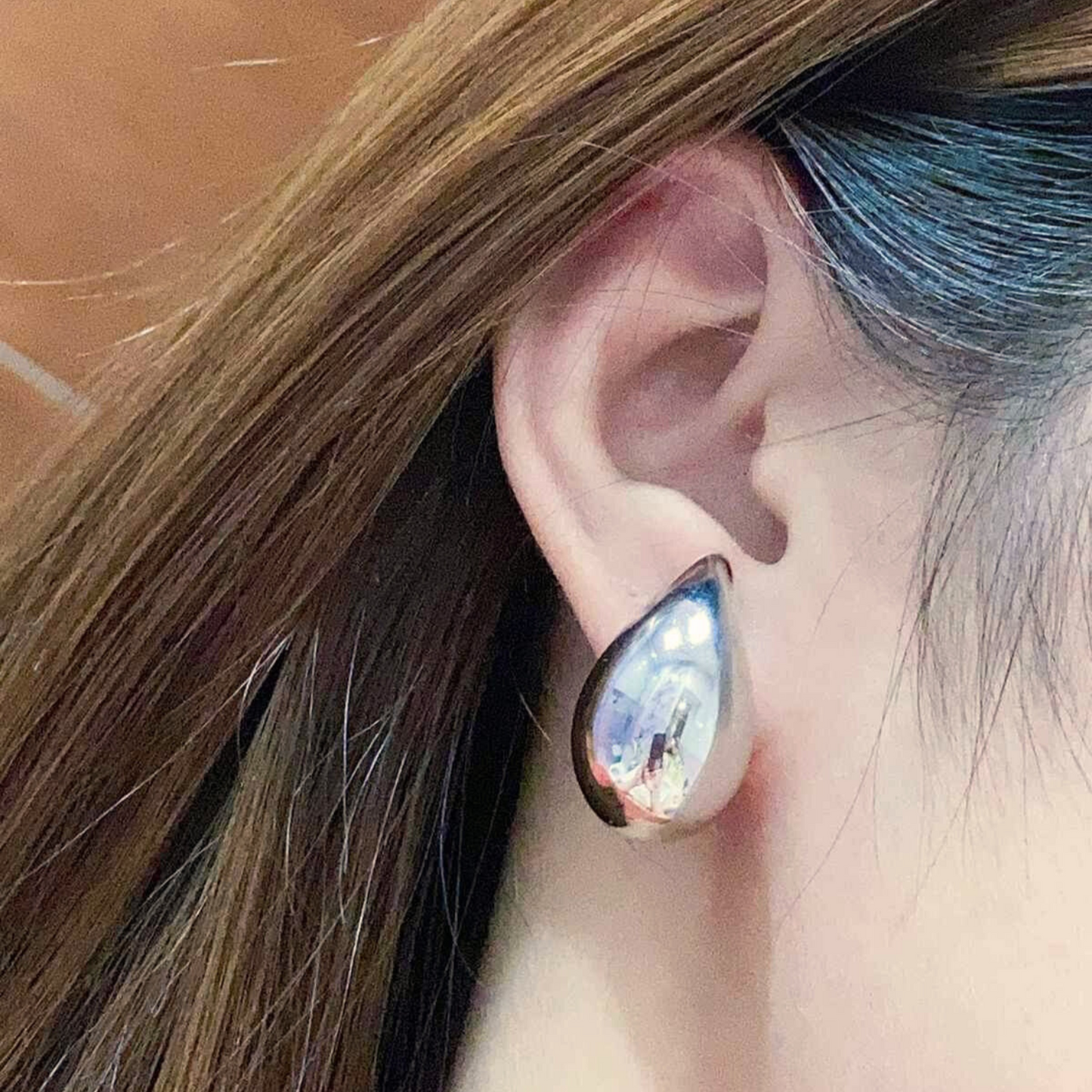 18K Gold Chunky Teardrop Earrings