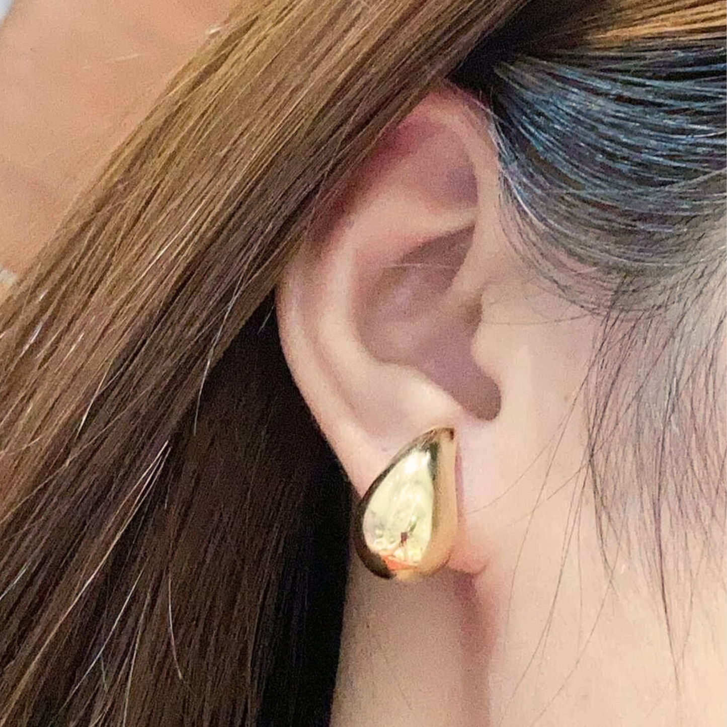 18K Gold Chunky Teardrop Earrings