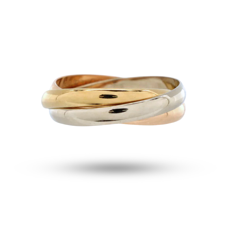18k Tricolor Rolling Ring