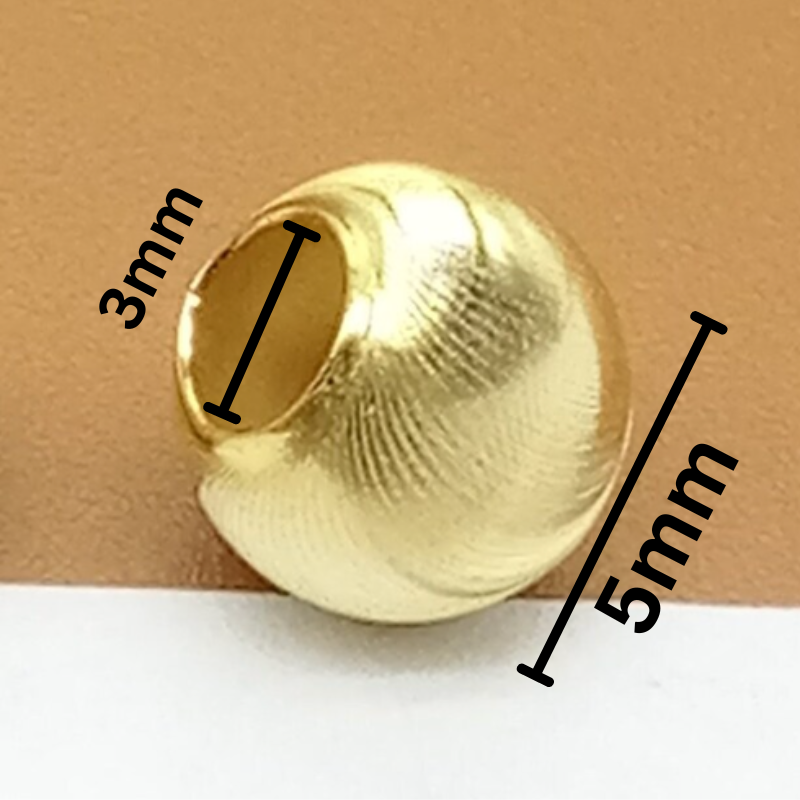 18K Gold Lucky Cat Eye Bead 5mm