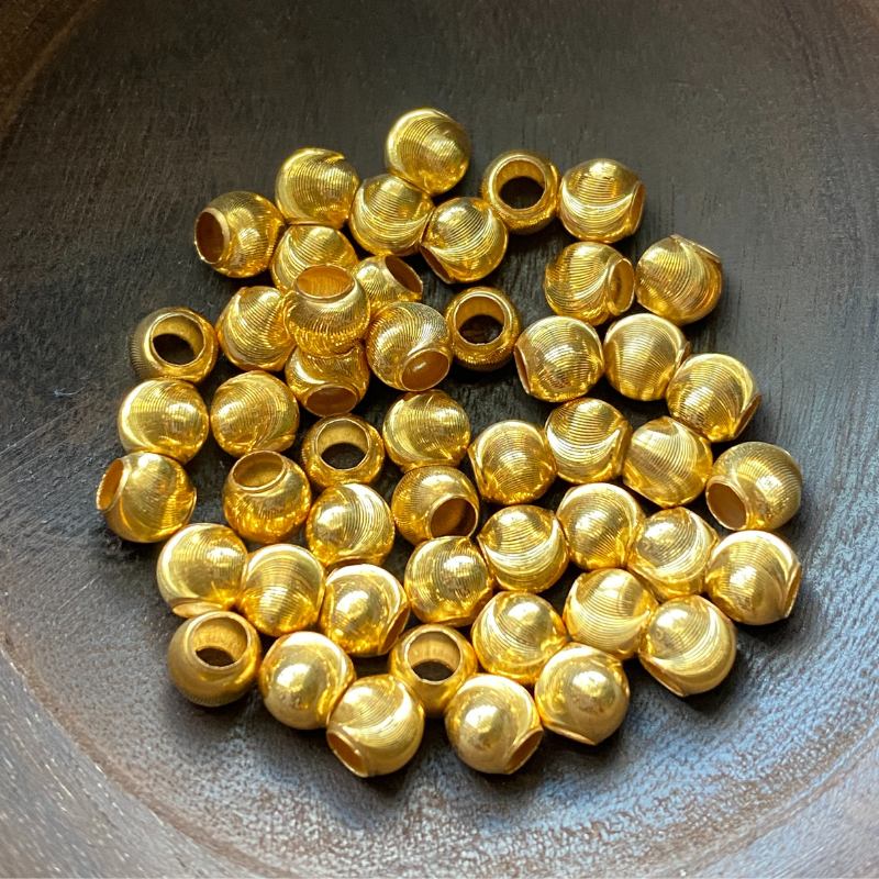 18K Gold Lucky Cat Eye Bead 5mm