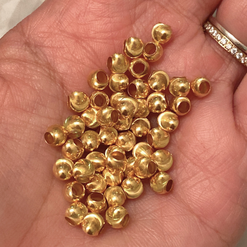18K Gold Lucky Cat Eye Bead 5mm