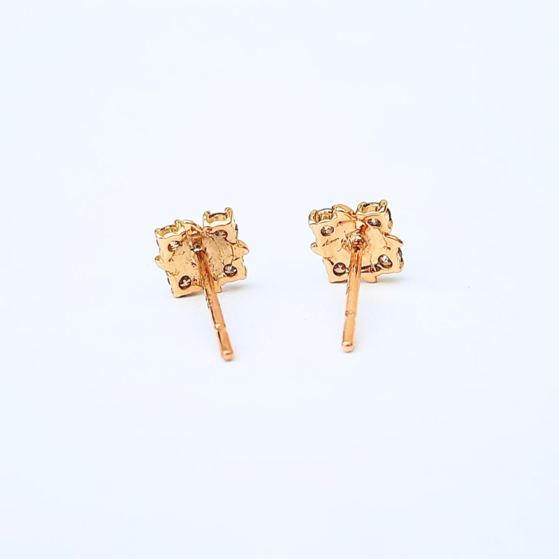 Real 18k Gold & 0.20ct Natural Diamond Earrings