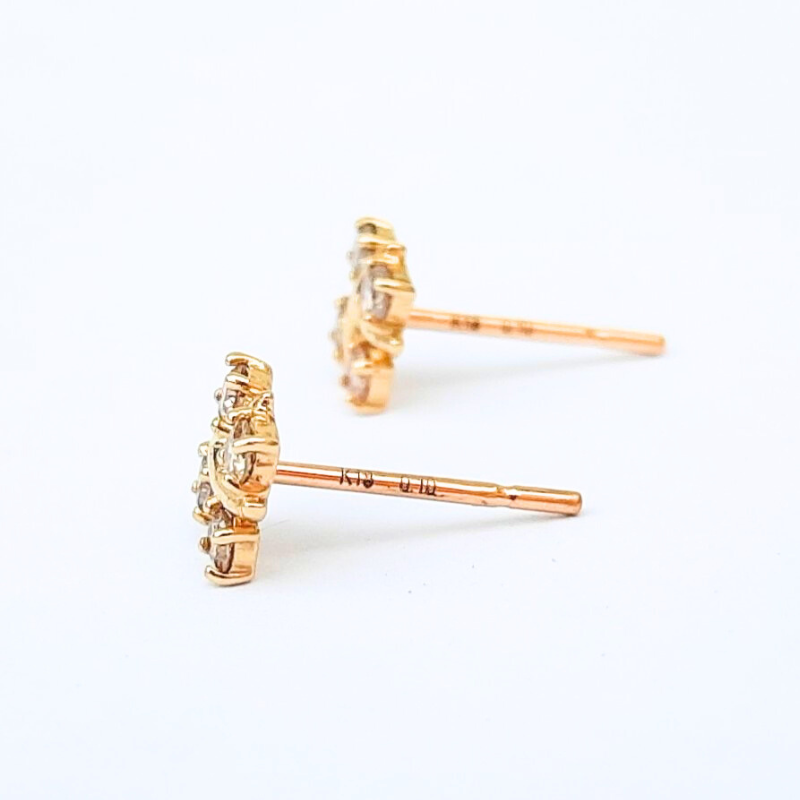 Real 18k Gold & 0.20ct Natural Diamond Earrings