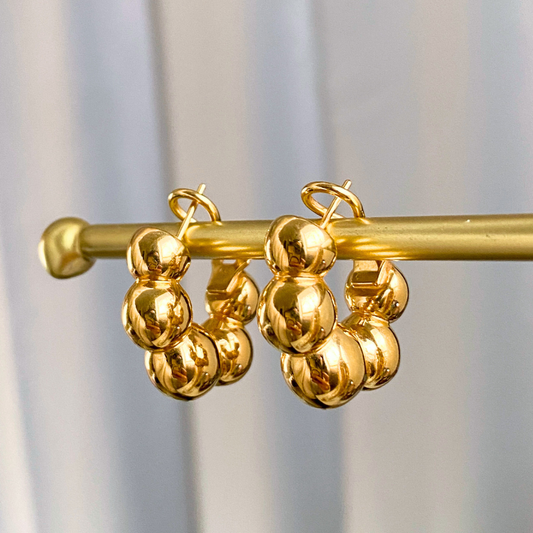 18K Gold Bubble Hoop Earrings