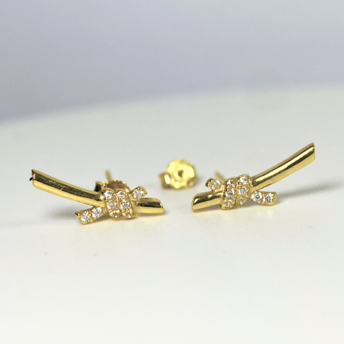 Solid 18k Gold Knot Earrings