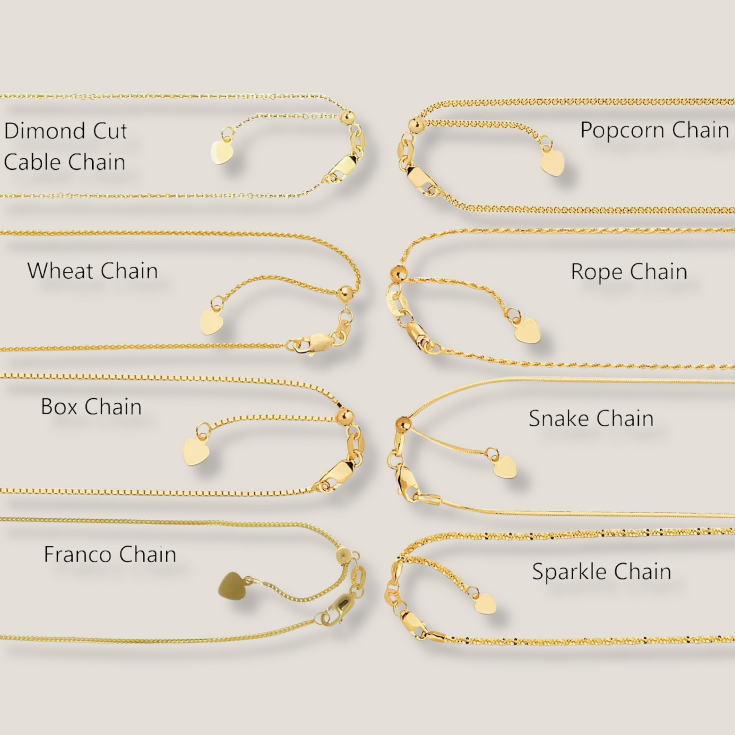 18K Gold Popcorn Chain Necklace