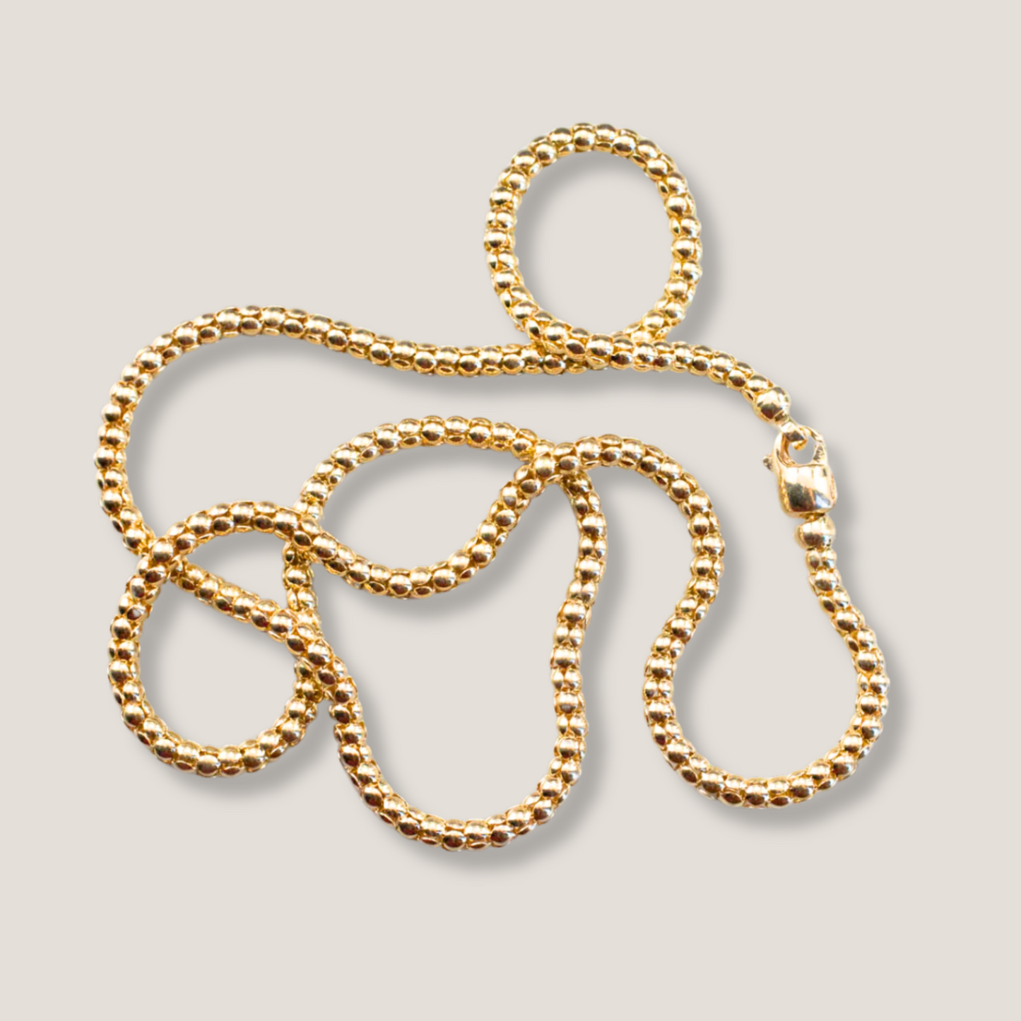 18K Gold Popcorn Chain Necklace