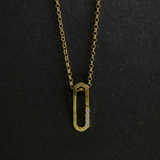 18K Gold Open Bar Pendant (Chain not included)