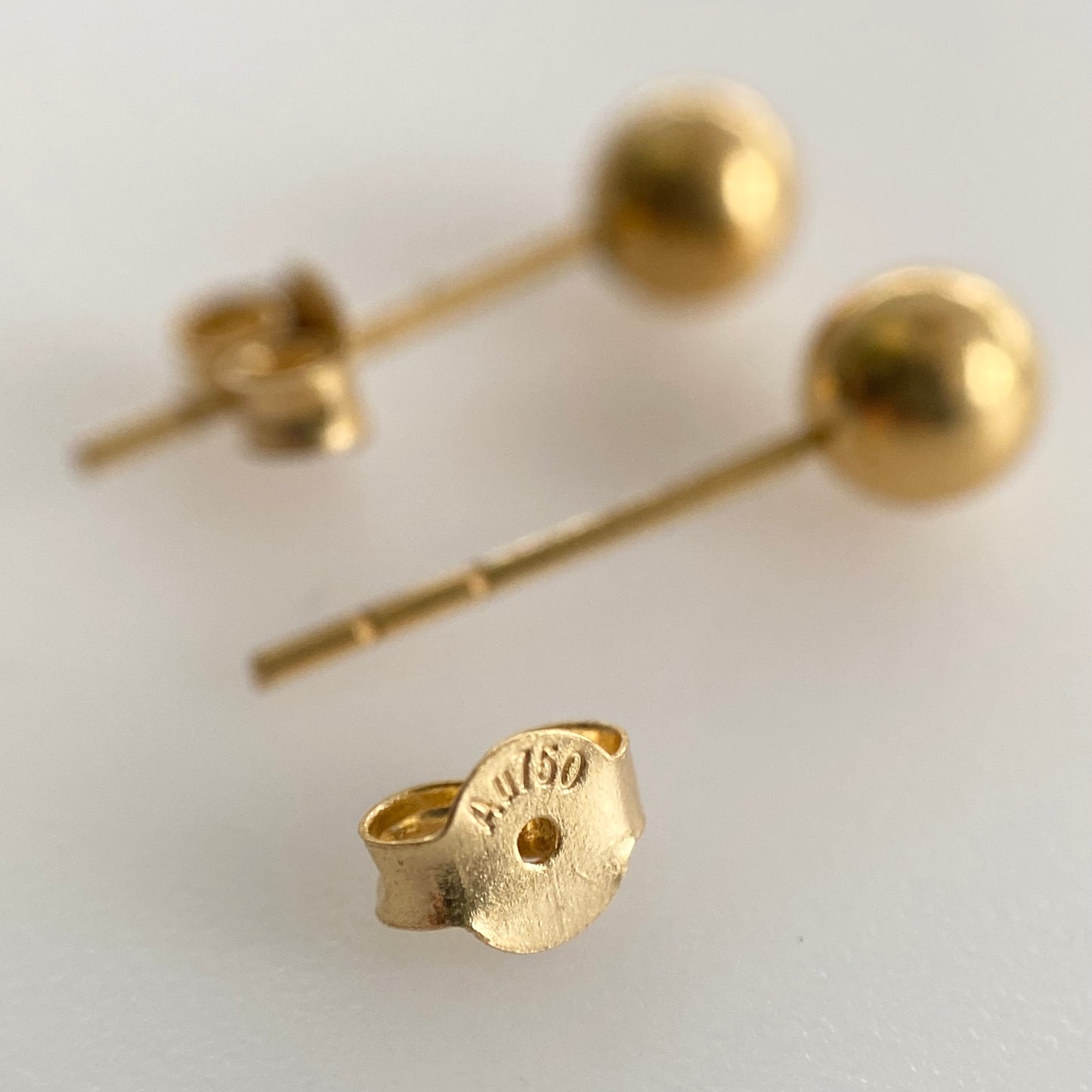 Solid 18k Gold Minimalist Ball Studs 4mm