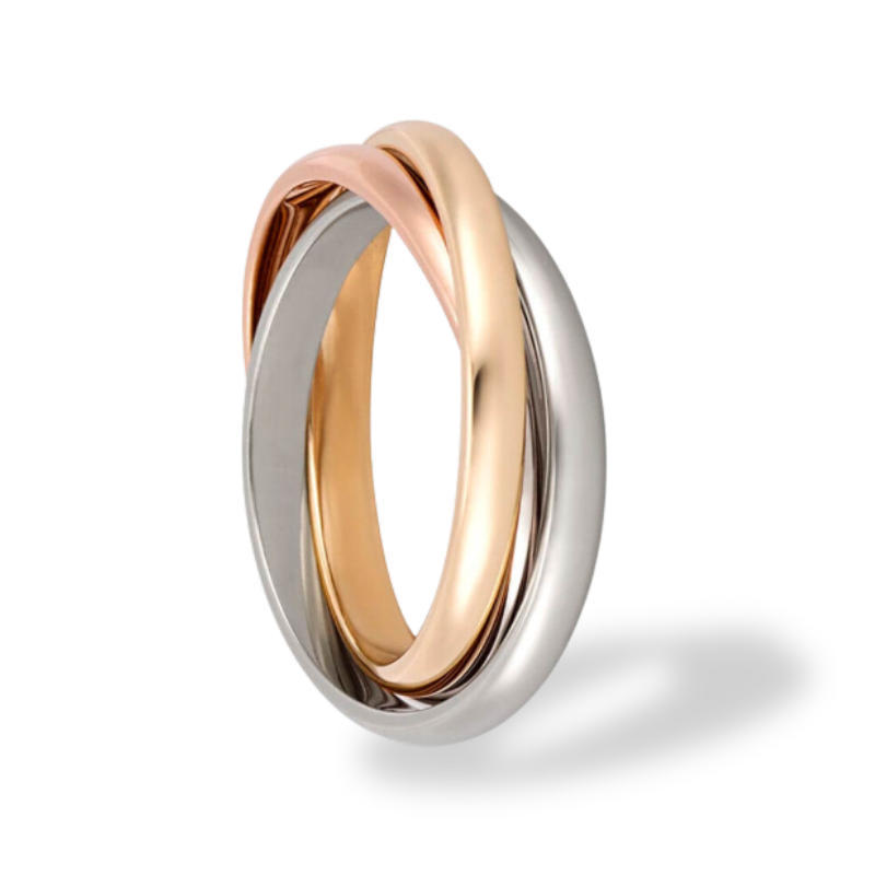 18k Tricolor Rolling Ring