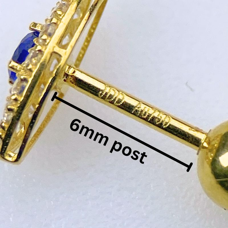 18K Solid Gold Evil Eye Stud Earrings – Minimalist Protection Jewelry with Screw-On Backs, Waterproof & Tarnish-Free