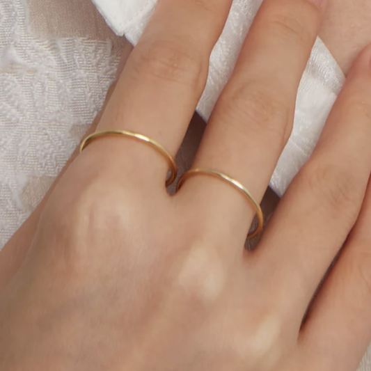 18K Solid Gold Skinny Stacking Ring