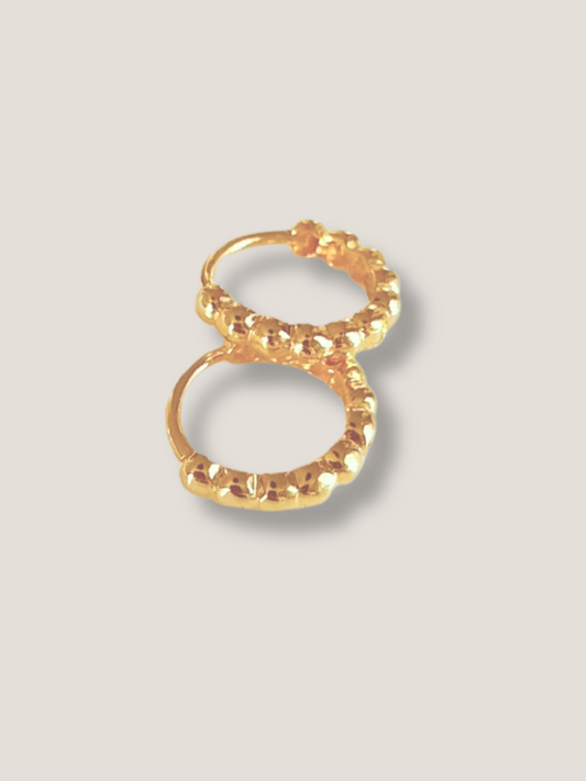 18K Solid Gold Bubble Huggies