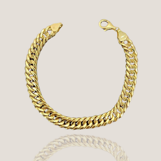 18K Solid Gold Cuban Chain Bracelet