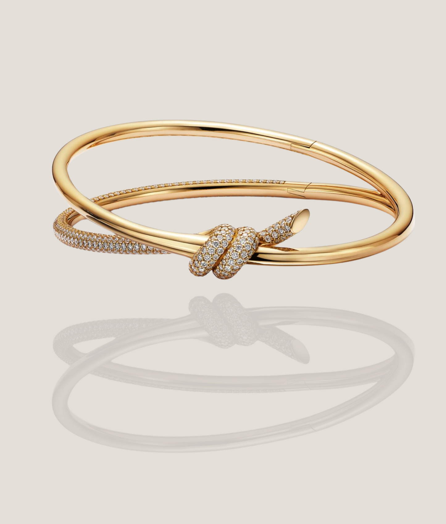 18K Solid Gold Knot Bangle