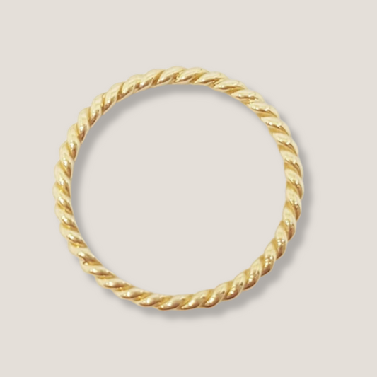 18K Solid Gold Rope Stacking Ring