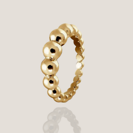 18K Solid Gold Perlee Bubble Ring