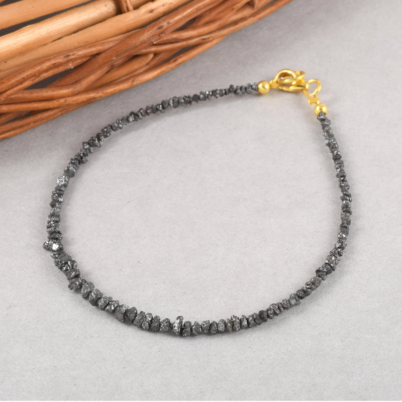 Luna Noir Black Diamond and 18k Solid Gold Bracelet