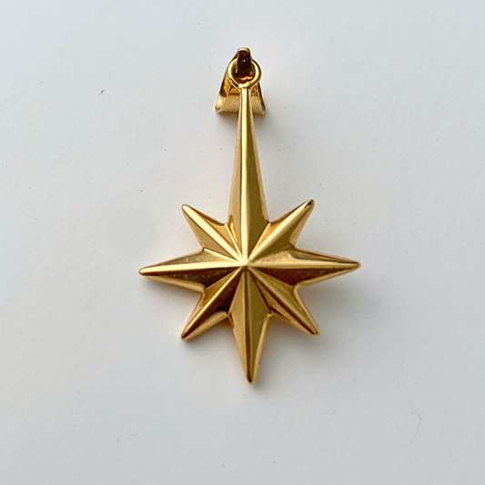 18K Gold North Star Pendant