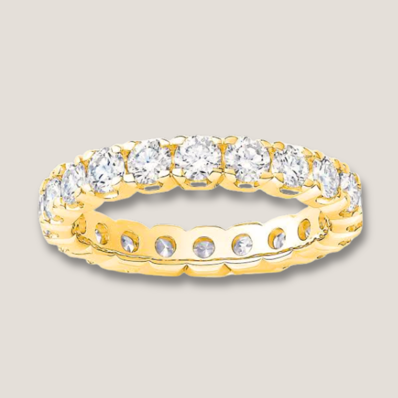 Moissanite Full Eternity Band in Solid 18K Gold