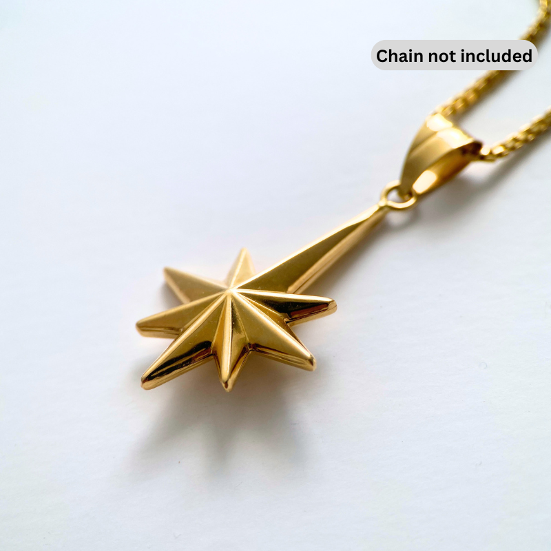 18K Gold North Star Pendant