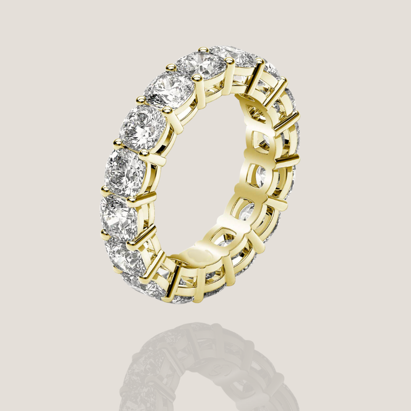 Moissanite Full Eternity Band in Solid 18K Gold