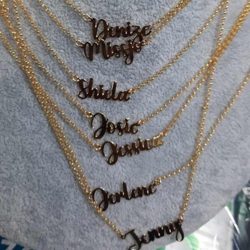 18K Solid Gold Personalized Nameplate Necklace