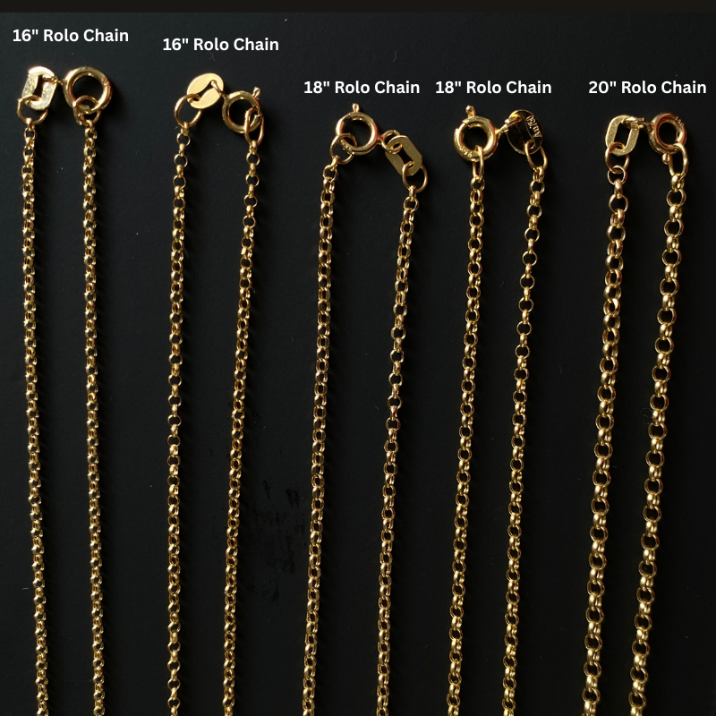 18K Solid Gold Rolo Chain