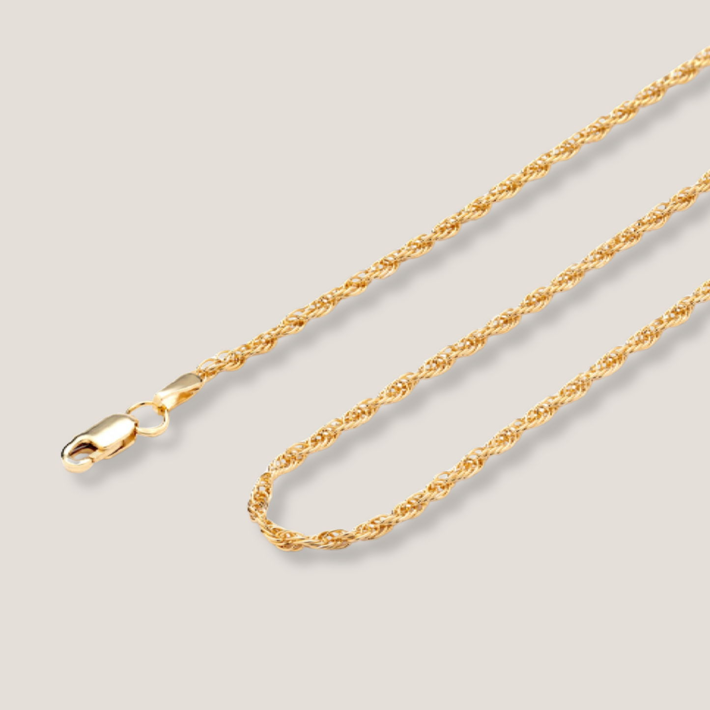 18K Gold Small Rope Chain Necklace