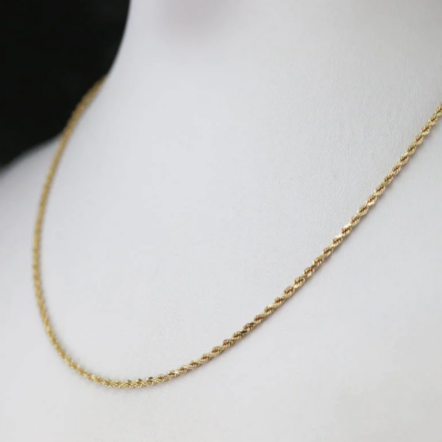 18K Gold Small Rope Chain Necklace