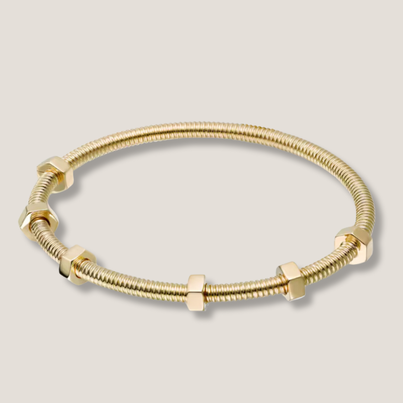 18K Gold Nut and Bolt Bangle