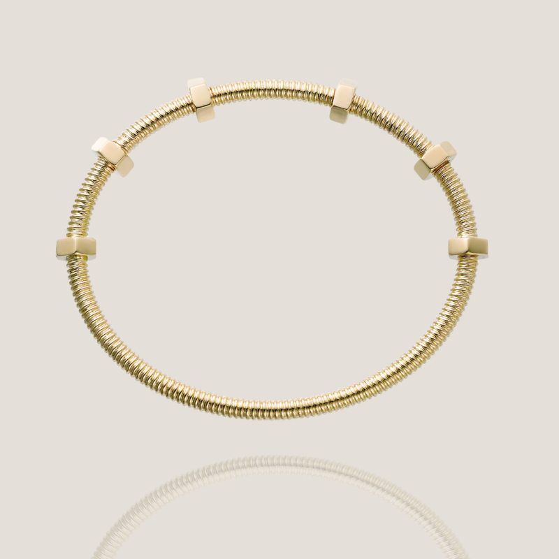 18K Gold Nut and Bolt Bangle