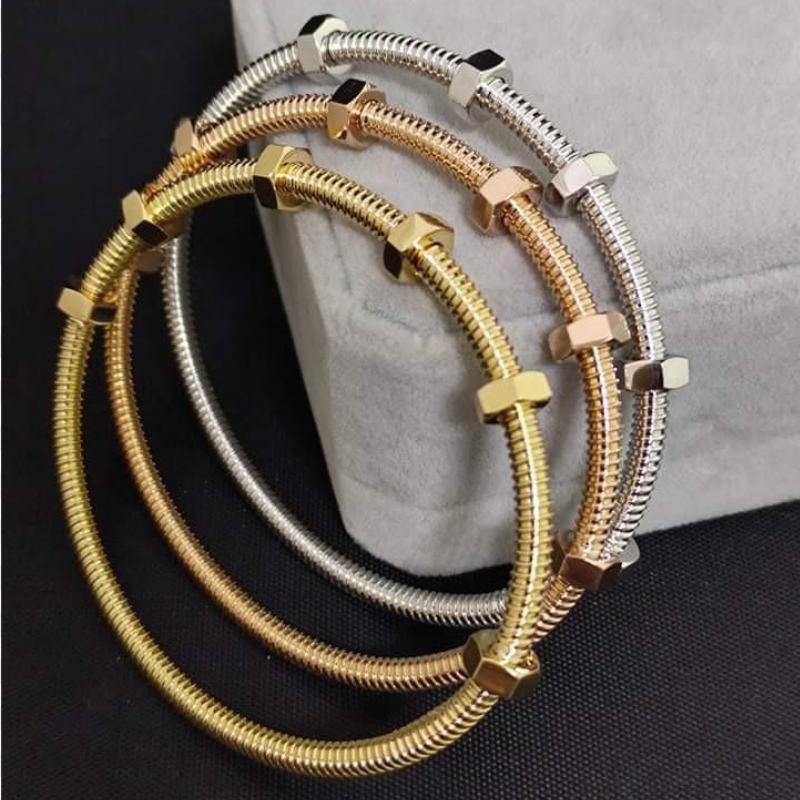 18K Gold Nut and Bolt Bangle