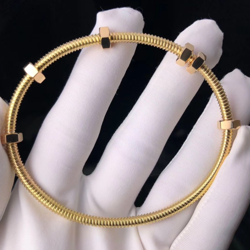 18K Gold Nut and Bolt Bangle