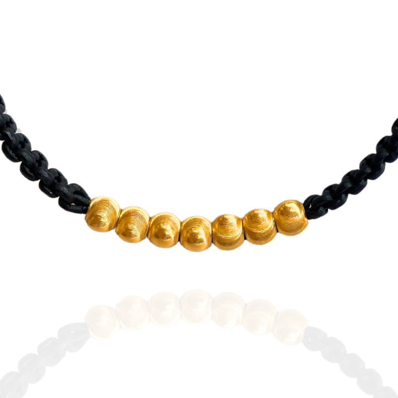 Handmade Unisex, Genderless 18k Gold Cat Eye Bead Bracelet