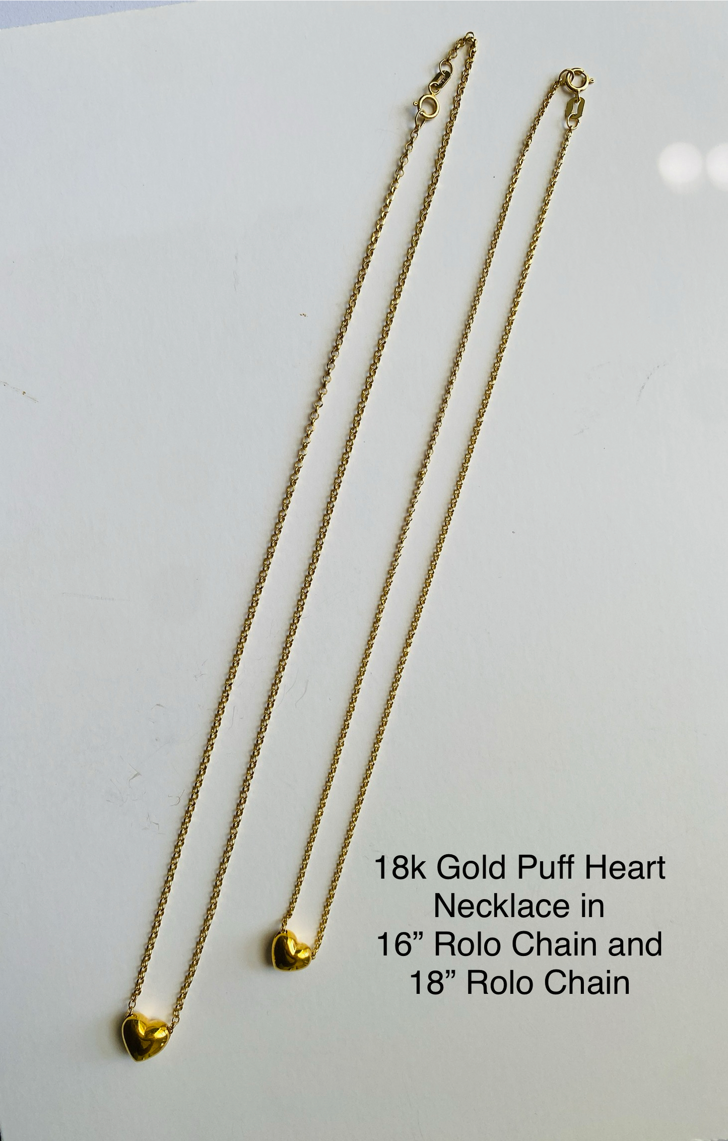 Mom & Daughter Matching Chunky Puff Heart Necklace Set