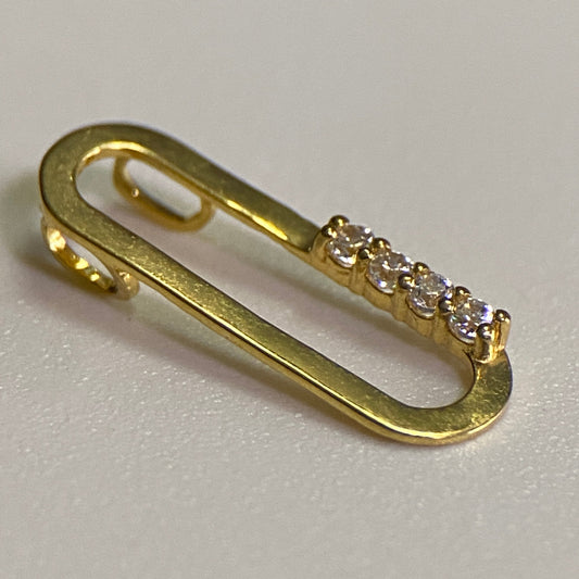 18K Gold Open Bar Pendant (Chain not included)