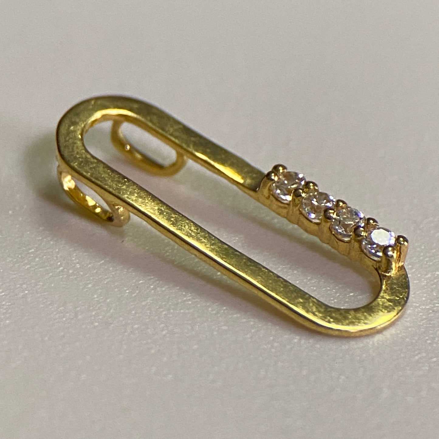 18K Gold Open Bar Pendant (Chain not included)