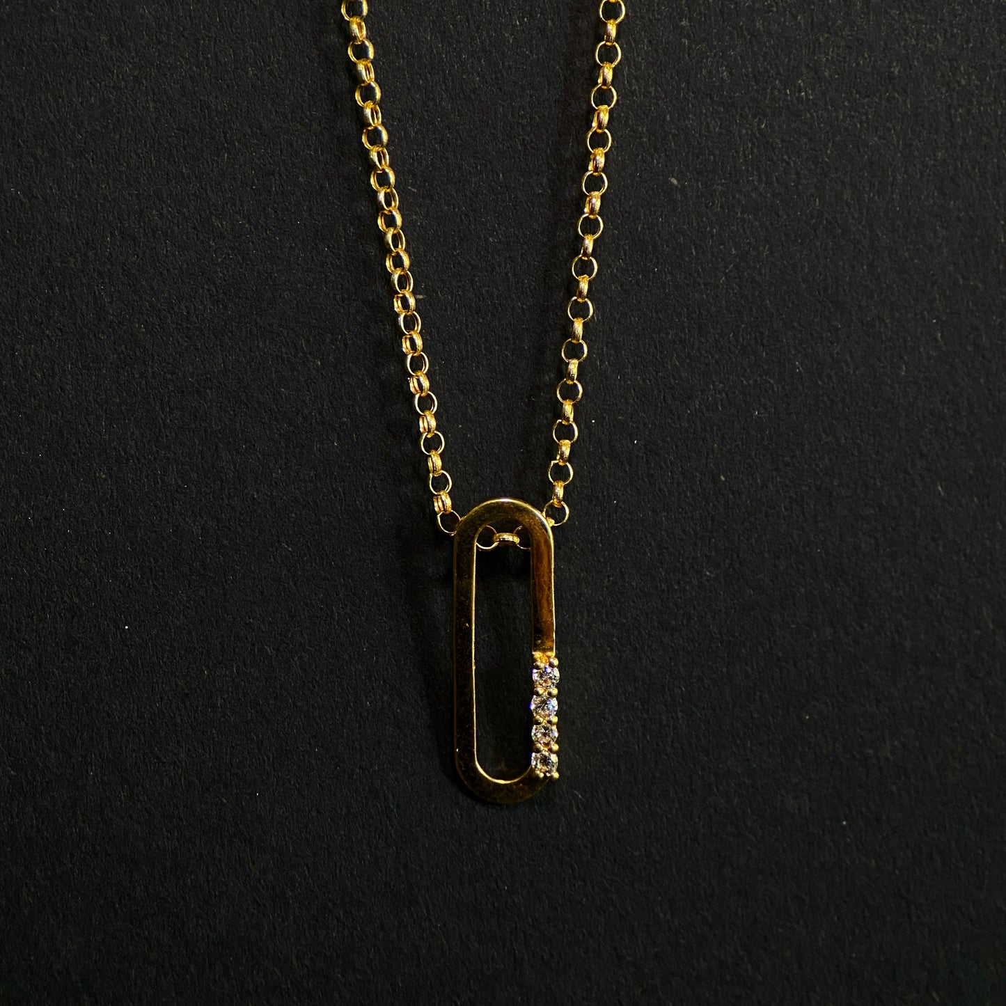 18K Gold Open Bar Pendant (Chain not included)