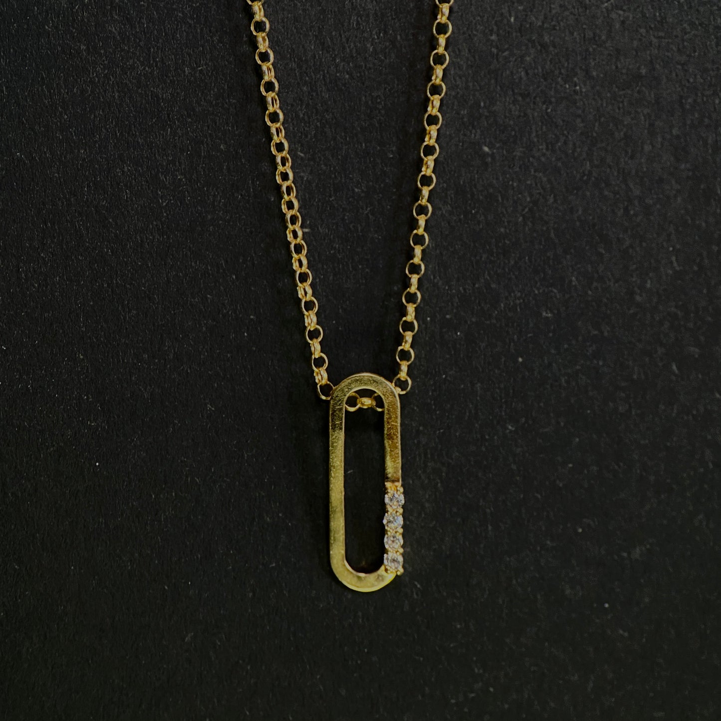 18K Gold Open Bar Pendant (Chain not included)