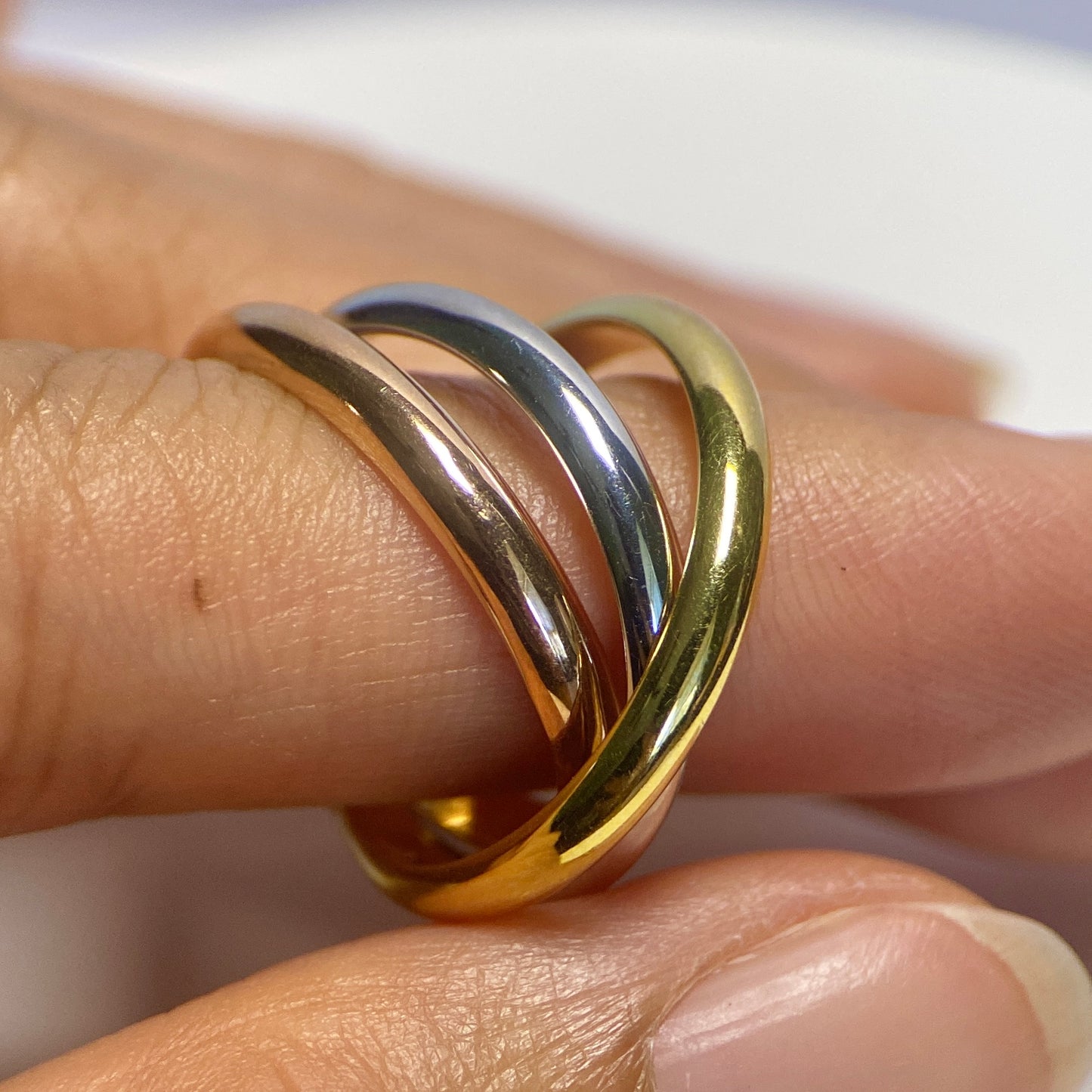 18k Tricolor Rolling Ring