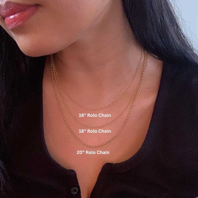 18K Solid Gold Rolo Chain