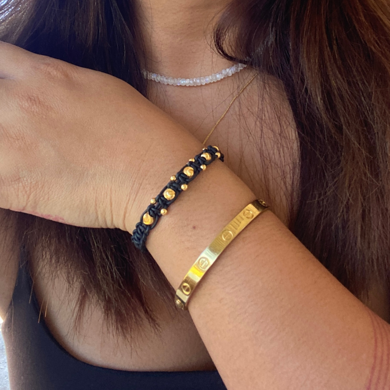 18K Gold Starburst Bracelet for Men and Women