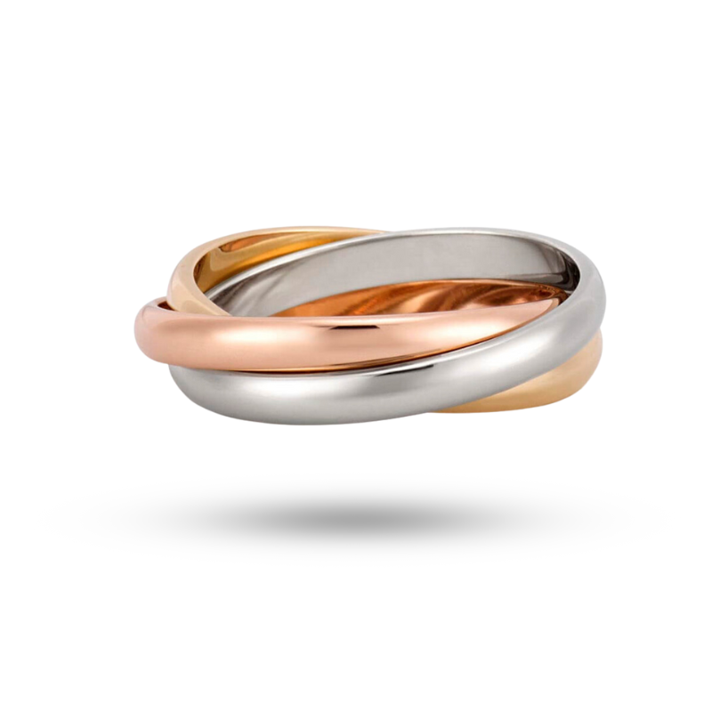 18k Tricolor Rolling Ring